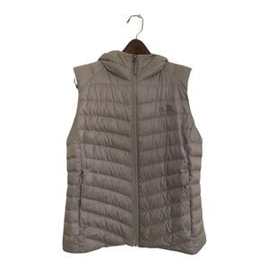 The North Face - Women's Silver Gray Tonnerro Hooded Down Vest Medium